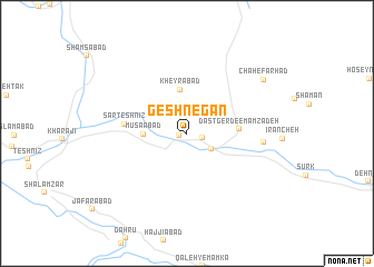 map of Geshnegān
