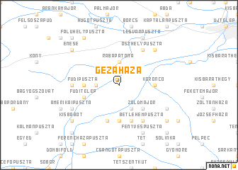 map of Gézaháza