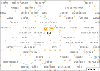 map of Gężyn