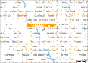 map of Ghāgra Nārāyanpur