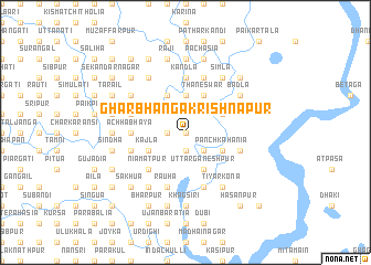 map of Gharbhānga Krīshnapur