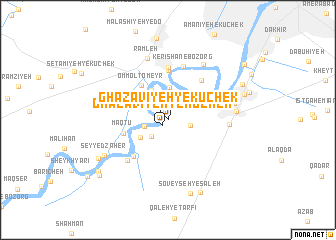 map of Ghazāvīyeh-ye Kūchek