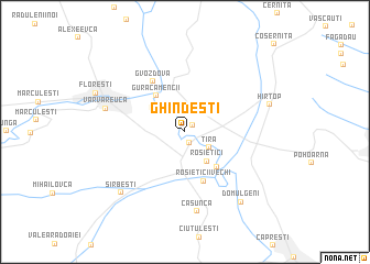 map of Ghindeşti