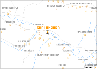 map of Gholāmābād