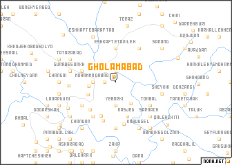 map of Gholāmābād