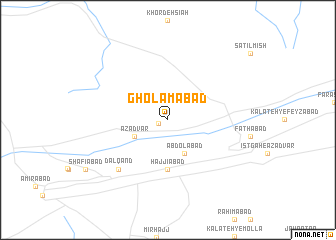 map of Gholāmābād