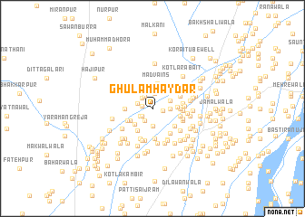 map of Ghulām Haydar