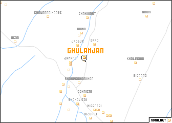 map of Ghulām Jān