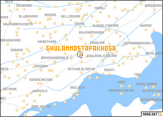 map of Ghulām Mostafa Khosa