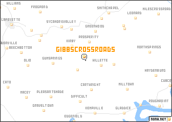 map of Gibbs Crossroads