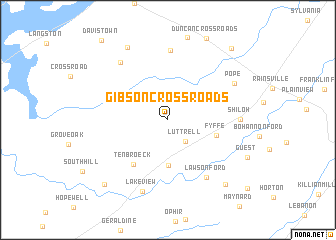 map of Gibson Crossroads