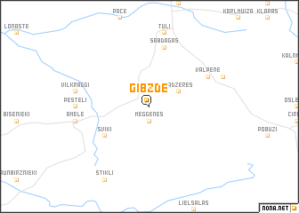 map of Ģibzde