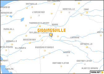 map of Giddingsville