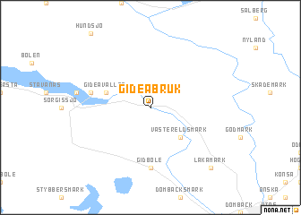 map of Gideåbruk