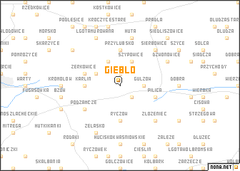 map of Giebło