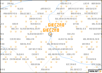 map of Gieczno