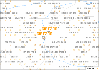 map of Gieczno