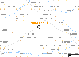 map of Giedlarowa