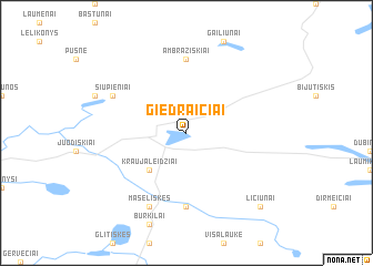 map of Giedraičiai