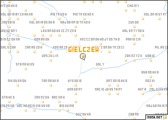 map of Giełczew