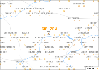 map of Giełzów