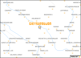 map of Giey-sur-Aujon