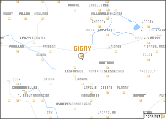 map of Gigny