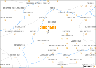 map of Gigondas