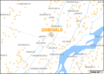 map of Gihānwāla