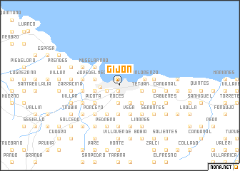 map of Gijón