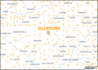 map of Gillān Chak