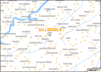 map of Gillānwāla