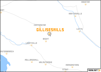 map of Gillises Mills