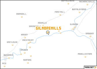 map of Gilmore Mills