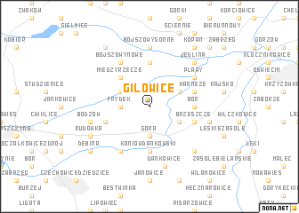 map of Gilowice