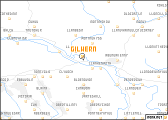 map of Gilwern