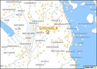 map of Gindīwāla