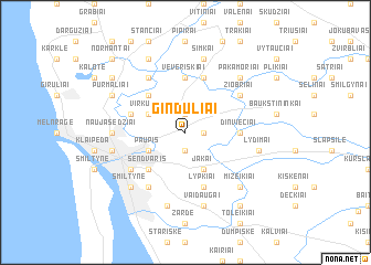 map of Ginduliai