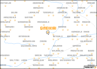 map of Gineikiai