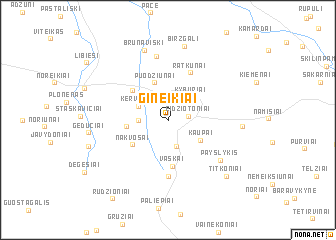 map of Gineikiai