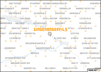 map of Gingen an der Fils