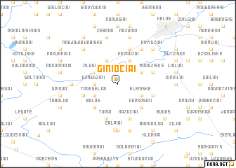 map of Giniočiai