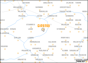 map of Girėnai