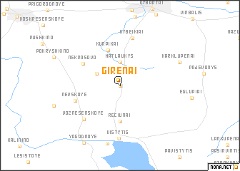 map of Girėnai