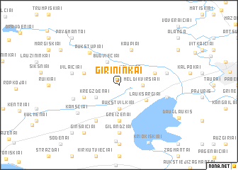 map of Girininkai