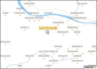 map of Girininkai