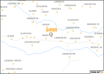 map of Girón