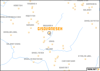 map of Gīsovān-e Seh