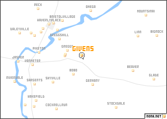 map of Givens