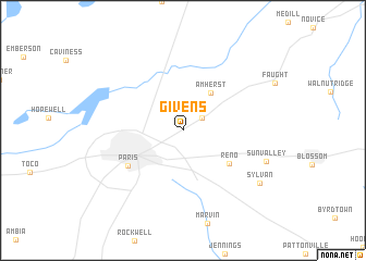 map of Givens